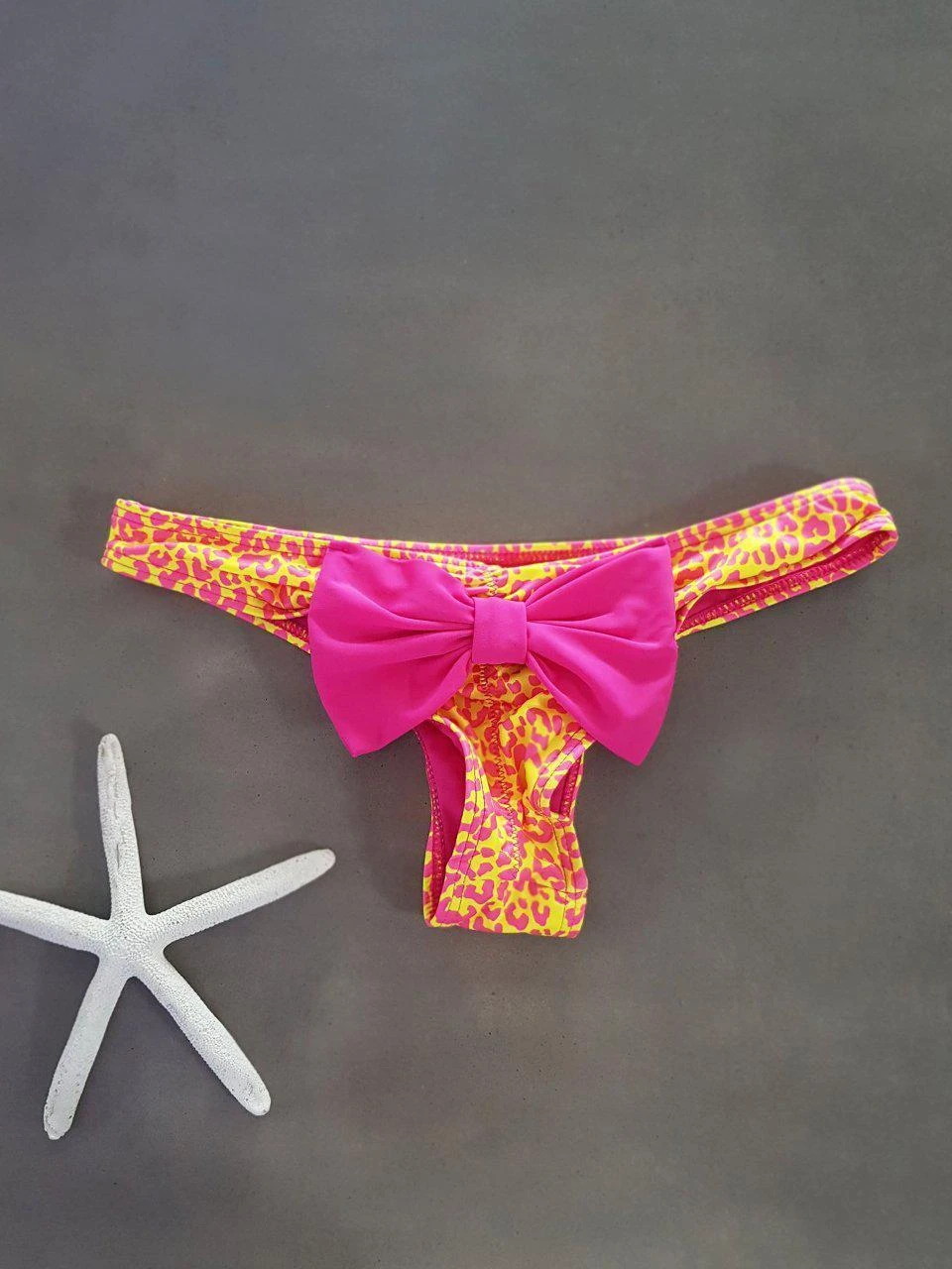 Dollboxx Booty Pop Bow Bikini Bottom - Savage Yellow/Pink 1 Dollboxx Booty Pop Bow Bikini Bottom - Savage Yellow/Pink