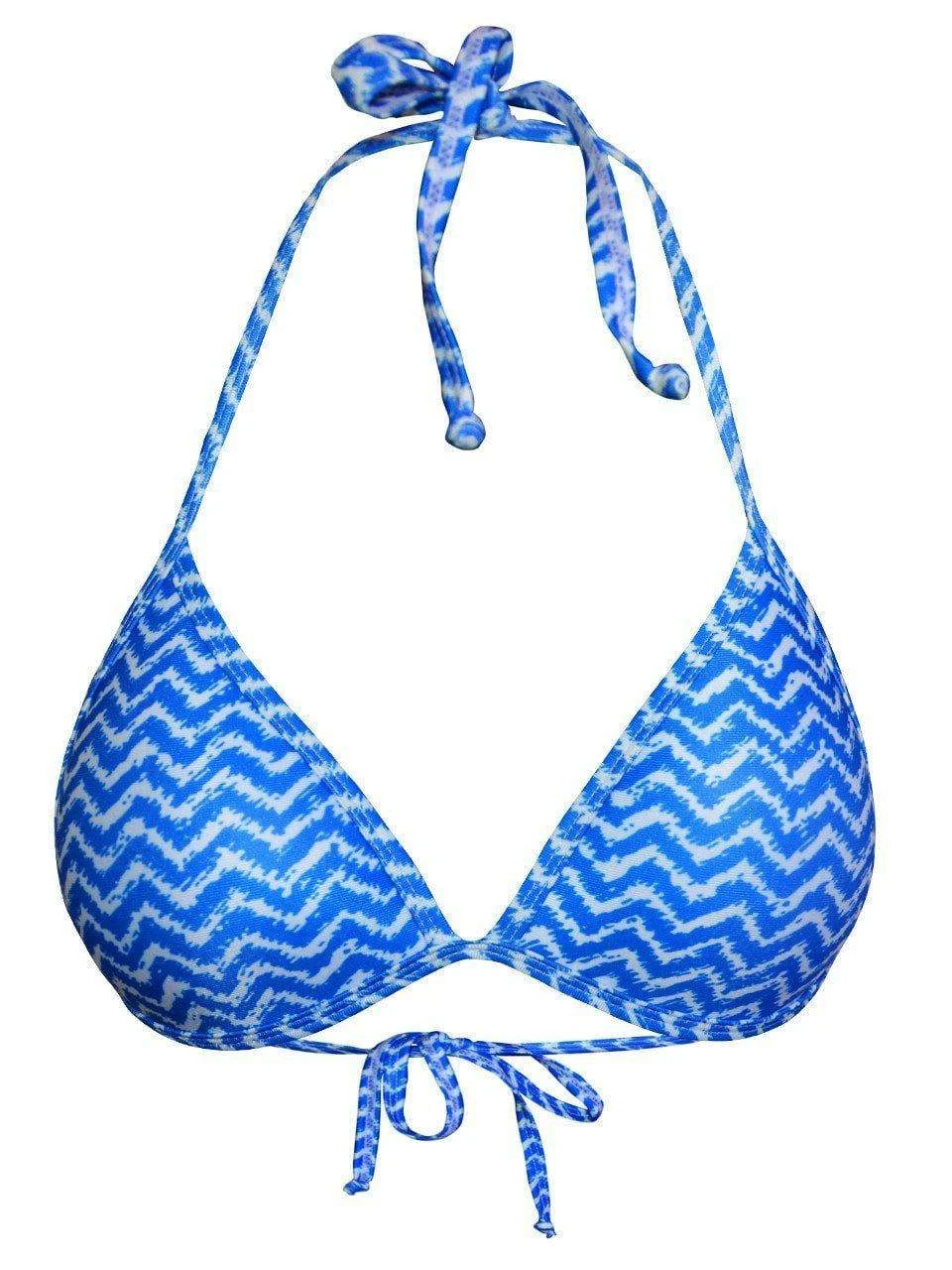 Dollboxx Mega Boost Bikini Top - Chevron Waves Blue 3 Dollboxx Mega Boost Bikini Top - Chevron Waves Blue - Image 3