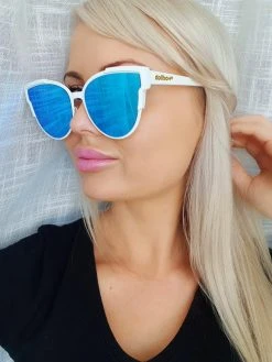 Dollboxx Slay White Luxe - Blue/Aqua Sunglasses -Dollboxx Import Shop Slay White Luxe BlueAqua Sunglasses Sunglasses dollboxx 23 33385d9c 802b 4161 9c6f bc607080f3a6