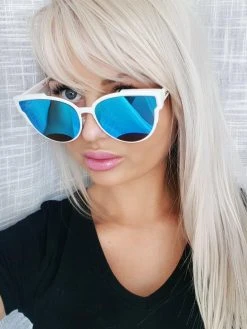 Dollboxx Slay White Luxe - Blue/Aqua Sunglasses -Dollboxx Import Shop Slay White Luxe BlueAqua Sunglasses Sunglasses dollboxx 25 96b2763f 352d 411e a084 77a044f07b6b