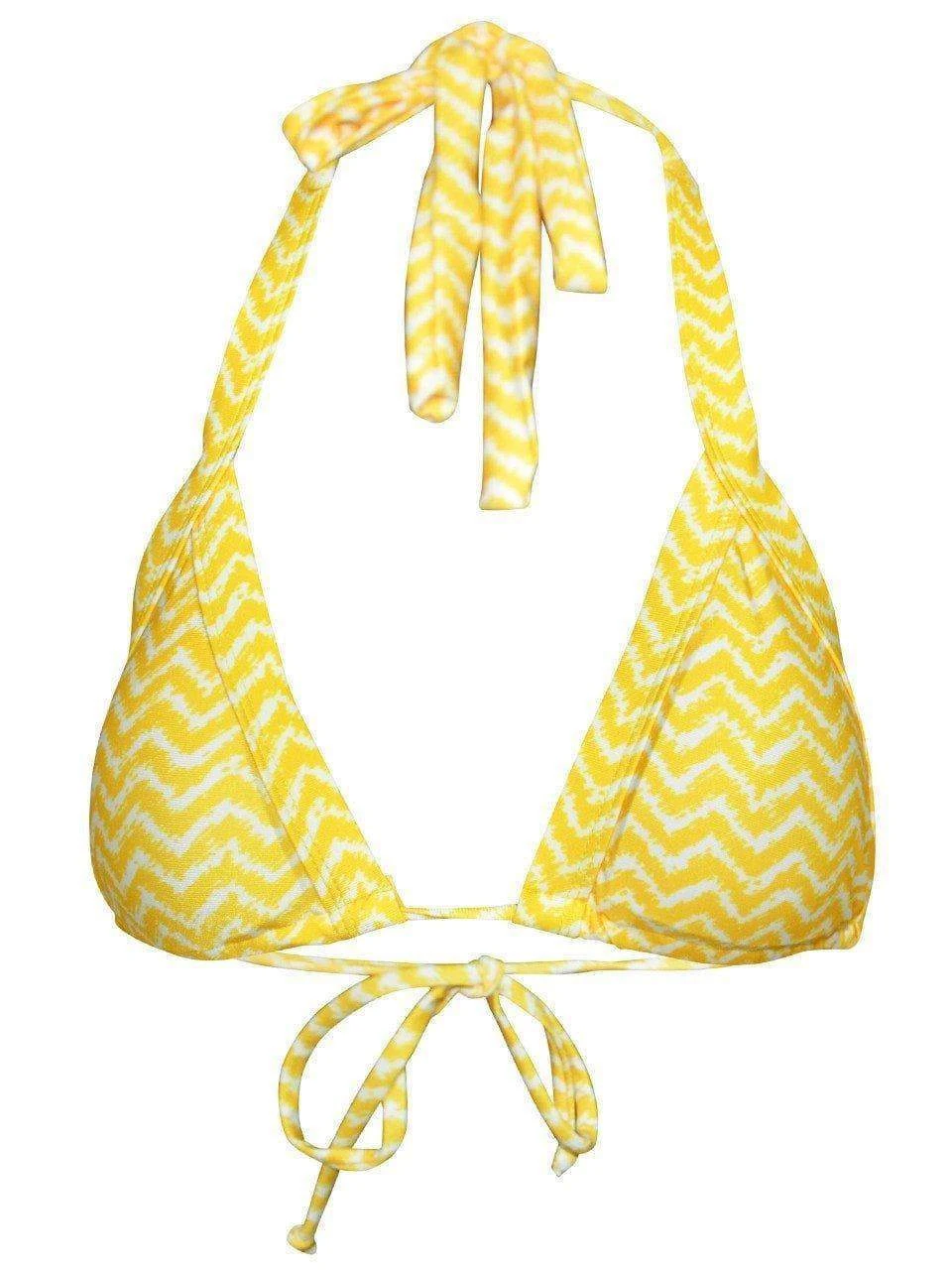 Dollboxx Slide Triangle Bikini Top - Chevron Waves Yellow 21 Dollboxx Slide Triangle Bikini Top - Chevron Waves Yellow - Image 21