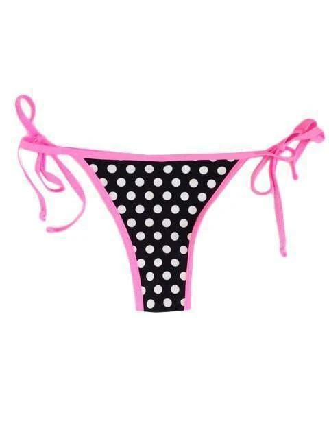Dollboxx Tie Up Brazilian Bikini Bottom - Polka Party 2 Dollboxx Tie Up Brazilian Bikini Bottom - Polka Party - Image 2